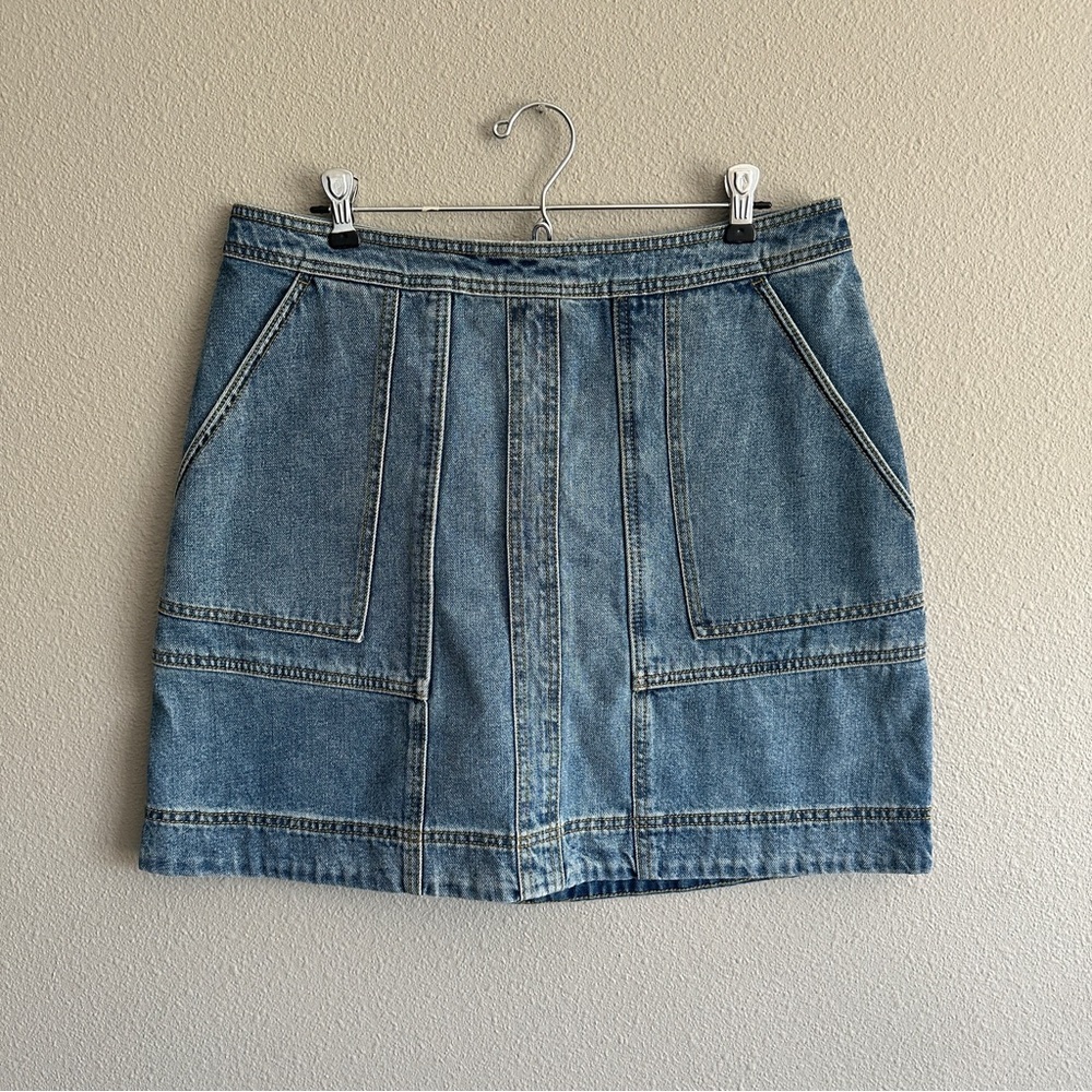 CAbi Blue Denim Mini Skirt